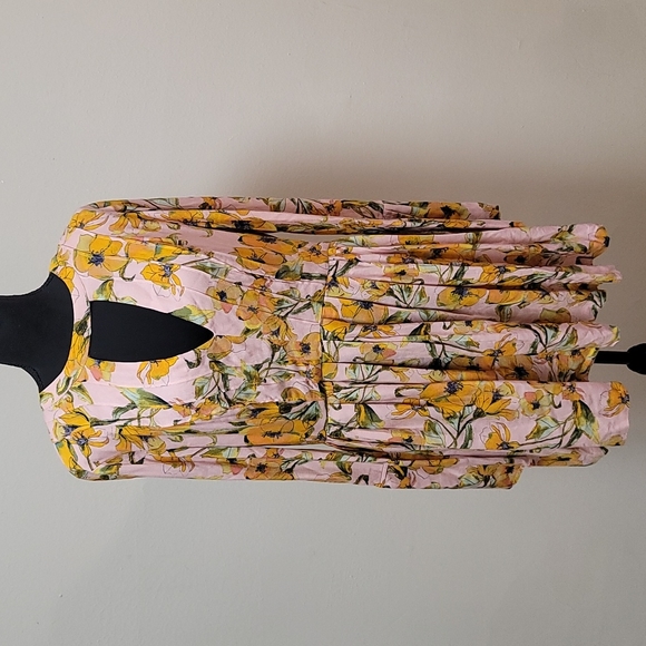 Free People Tegan Pink Floral Long Sleeve Dress Size 10 - Picture 2 of 6